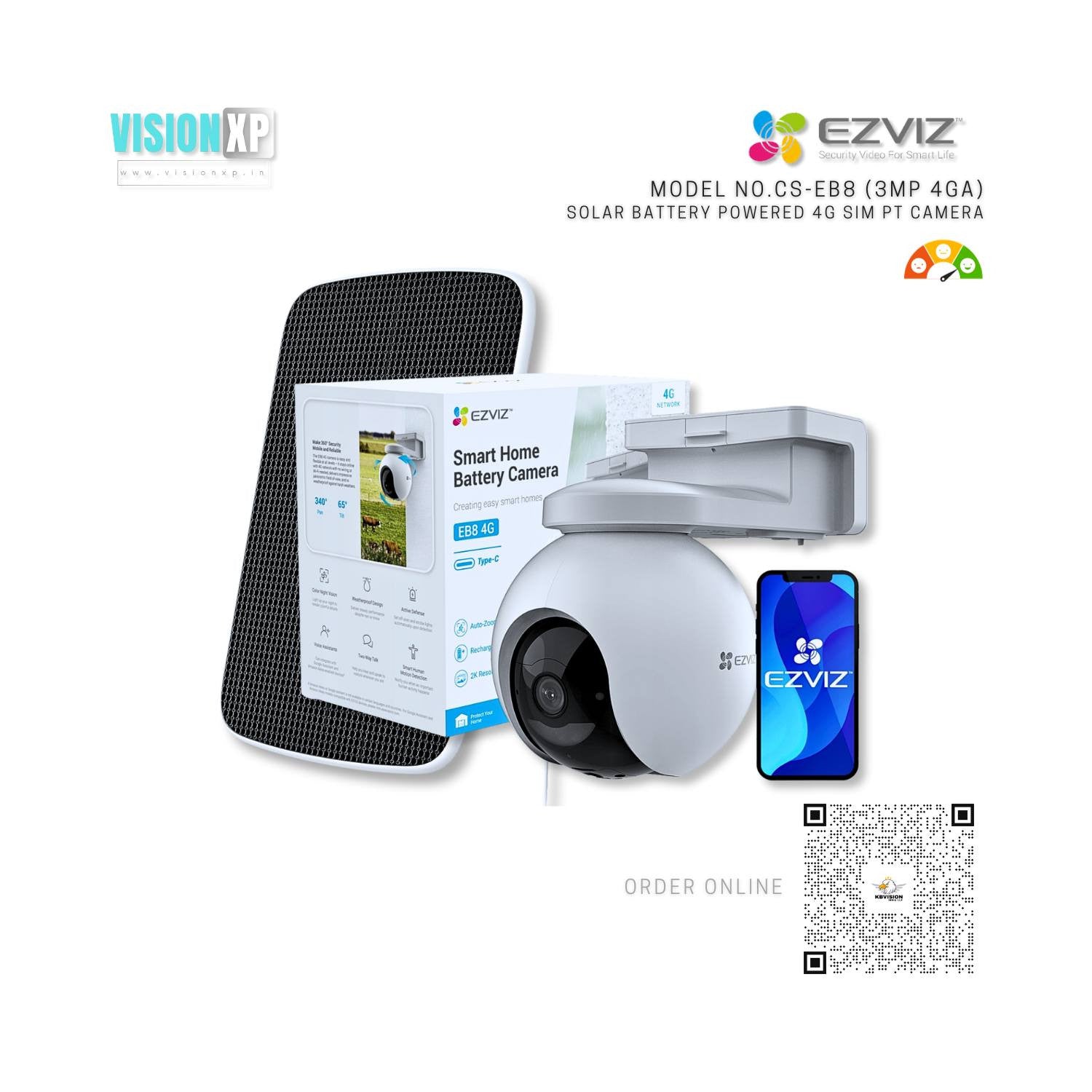 Ezviz EB8 4G 2K Pan & Tilt 4G Battery Camera Ezviz EB8 4G 2K Pan & Tilt 4G Battery Camera